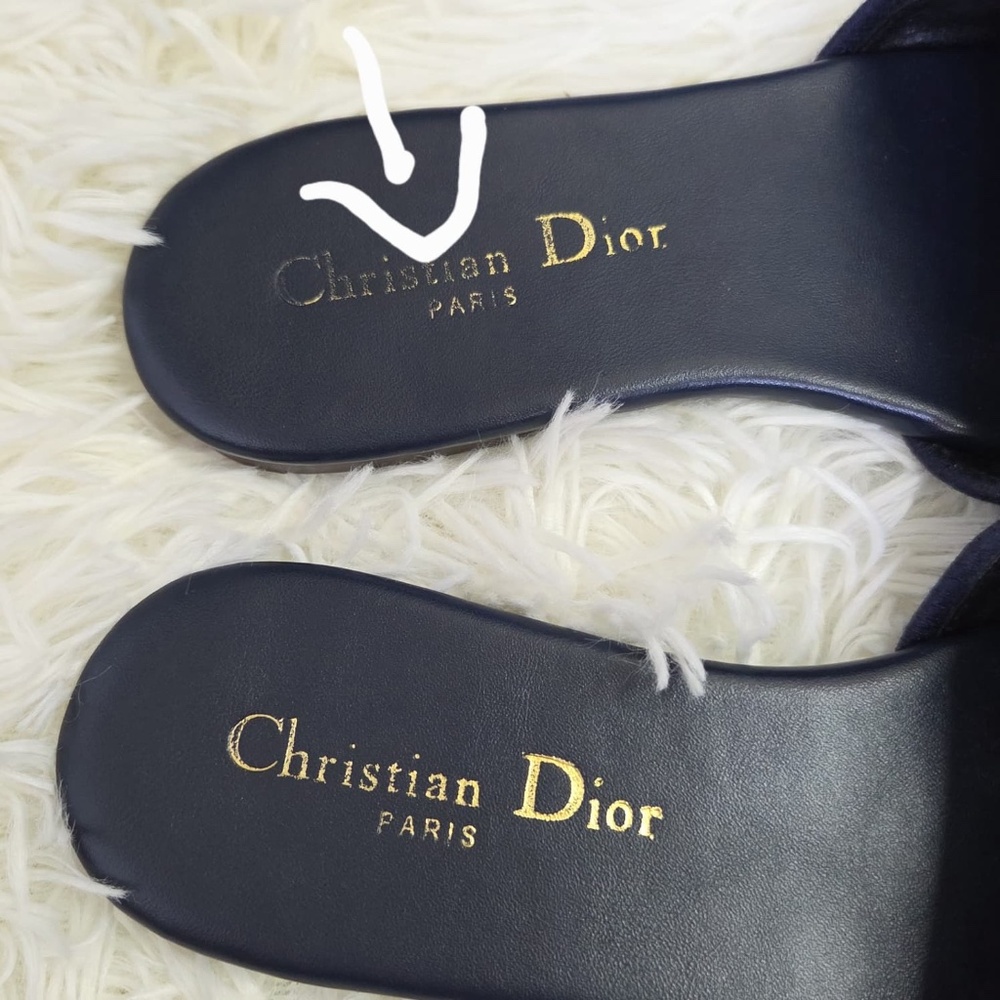 Dior Sandals With Navy Blue Fabric - Picture 4 of 11